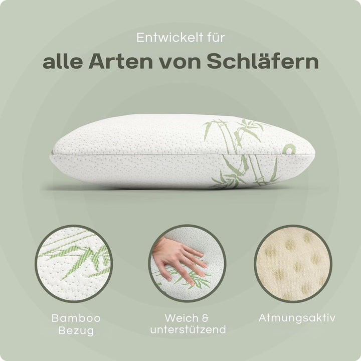 Sleeptime Orthopädisches Nackenstützkissen - Kopfkissen aus druckausgleichendem Visko-Gelschaum (Mem