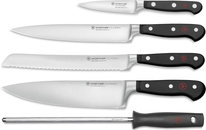 WÜSTHOF Classic Messerblock mit 5 Artikeln 5-teilig Helle Buche, Helle Buche, 5-teilig