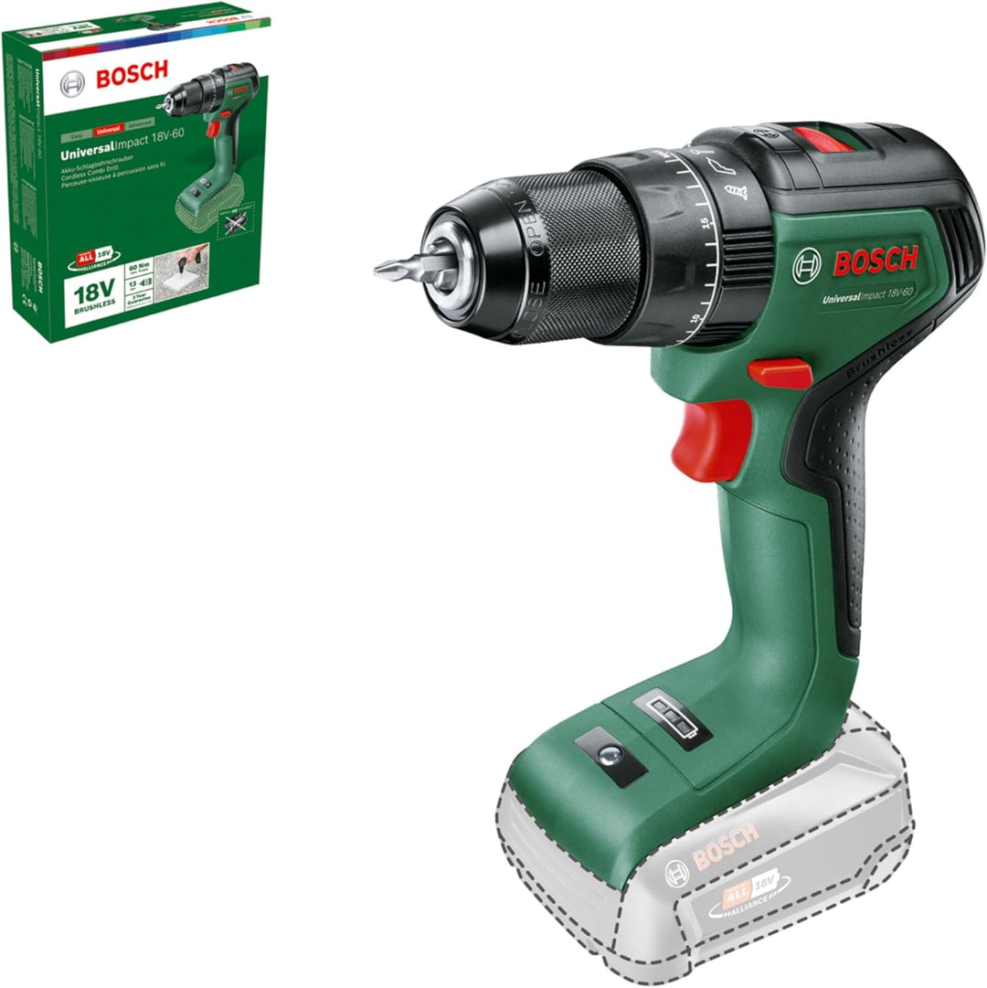 Bosch Home and Garden Bosch Akku Schlagbohrschrauber UniversalImpact 18V-60 (ohne Akku, 18 Volt Syst