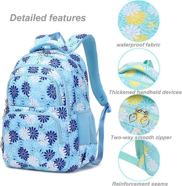 ZHIERNA Schulrucksack Mädchen Teenager Schule Rucksack Damen Schulranzen Kinder Schultasche mit Lunc