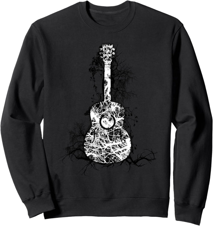 Verwurzelte Gitarre Gemustertes Artwork Musiker Sweatshirt