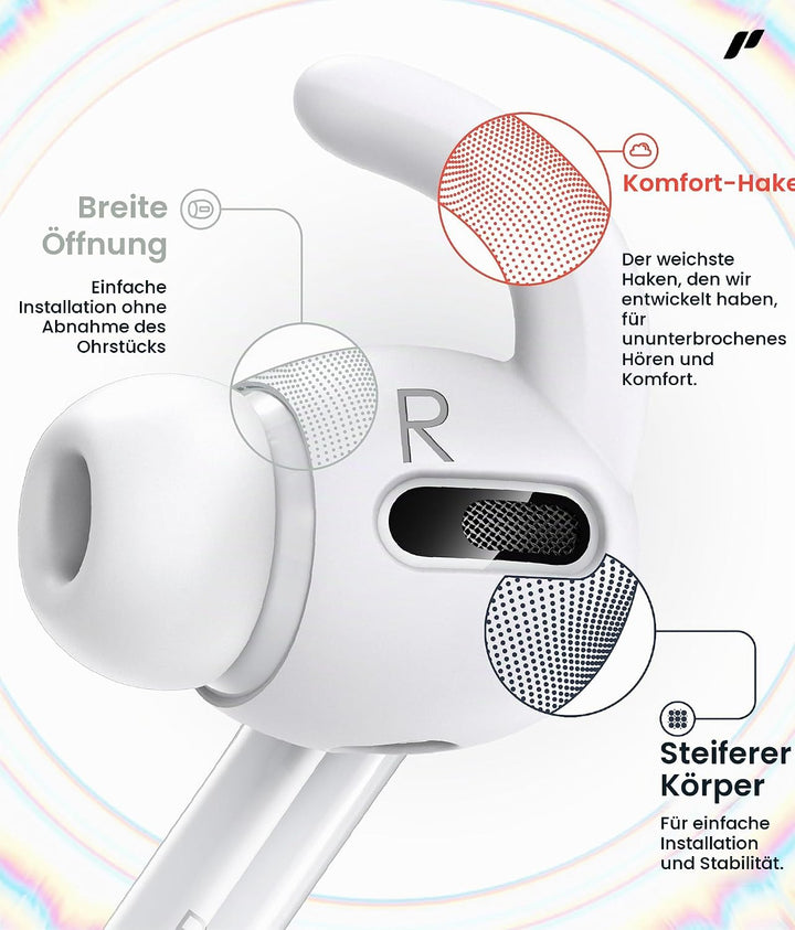 Proof Labs S5, 3 Paar Ohrhaken, Anti-Rutsch Ohrbügel, kompatibel mit Apple AirPods Pro 1. Generation