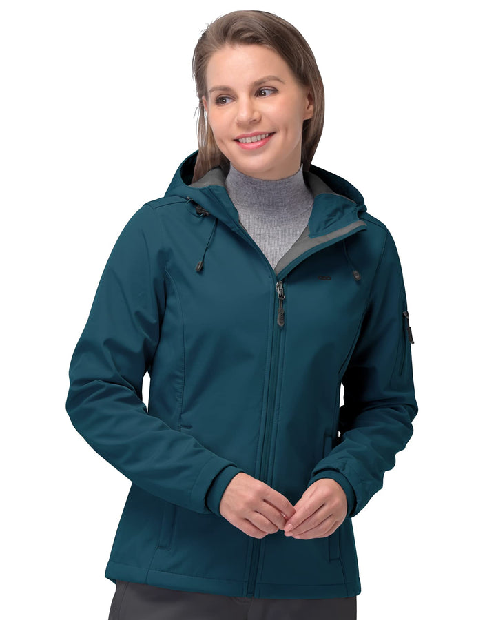 33,000ft Softshelljacke Damen Wasserdichte Atmungsaktive Warme Winterjacke Fleece Übergangsjacke Win
