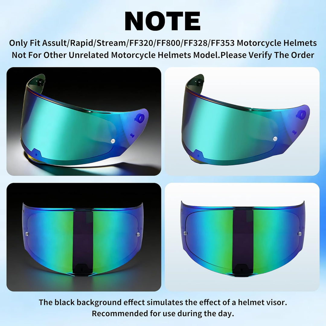 Helmvisier für LS2 FF328/FF353/FF800,Motorradhelm Visier für Assault/Rapid/Stream,Motorrad Windschut