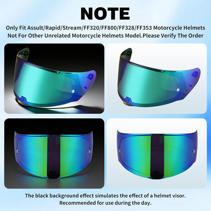 Helmvisier für LS2 FF328/FF353/FF800,Motorradhelm Visier für Assault/Rapid/Stream,Motorrad Windschut