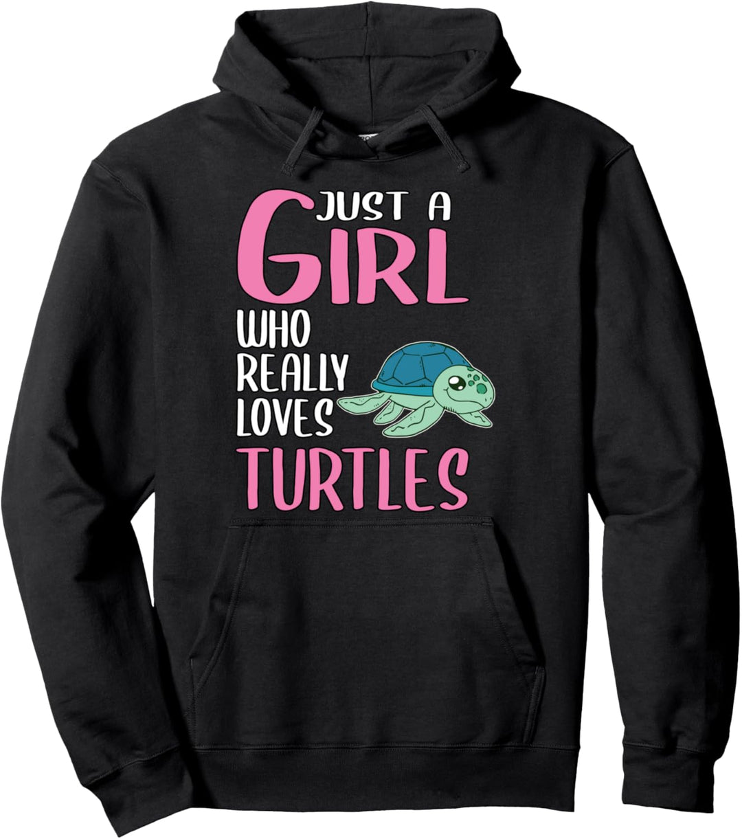 Damen Just A Girl Wasserschildkröte Geschenk Schildkröte Pullover Hoodie