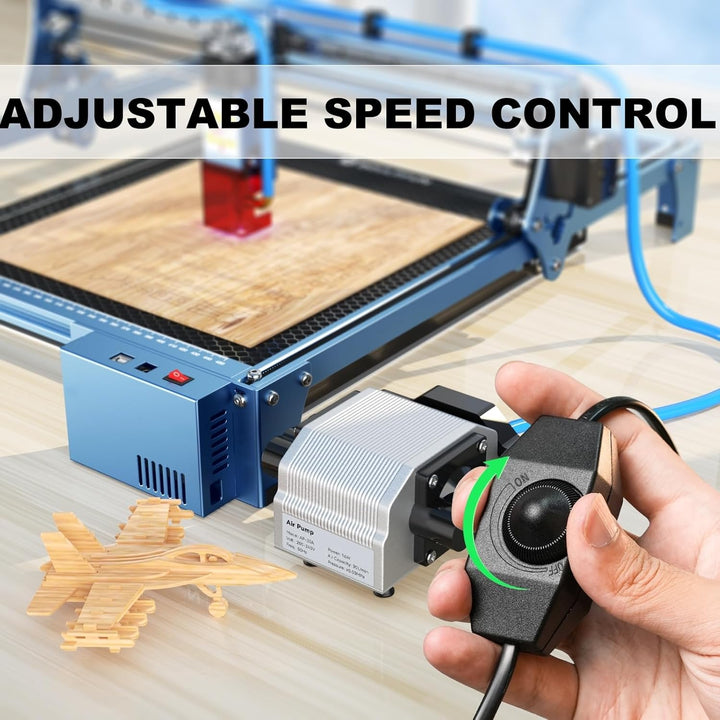 Creatorally Air Assist Laser, 30L/Min Luftpumpe für Lasergravierer mit Speed Control, Laserpumpe f