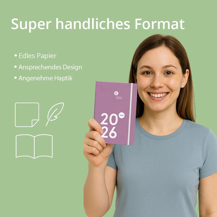 weekview compact note – der clevere Wochenplaner! Personal Organizer mit grossem Notizteil A6+ Leseb