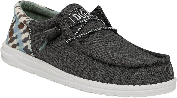Hey Dude Herren Wally Slub Canvas Moc Toe Shoes 41 EU Grau, 41 EU Grau