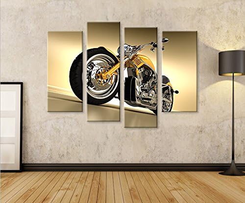 islandburner Bild Bilder auf Leinwand Chopper Motorrad Fat Boy 4er XXL Poster Leinwandbild Wandbild