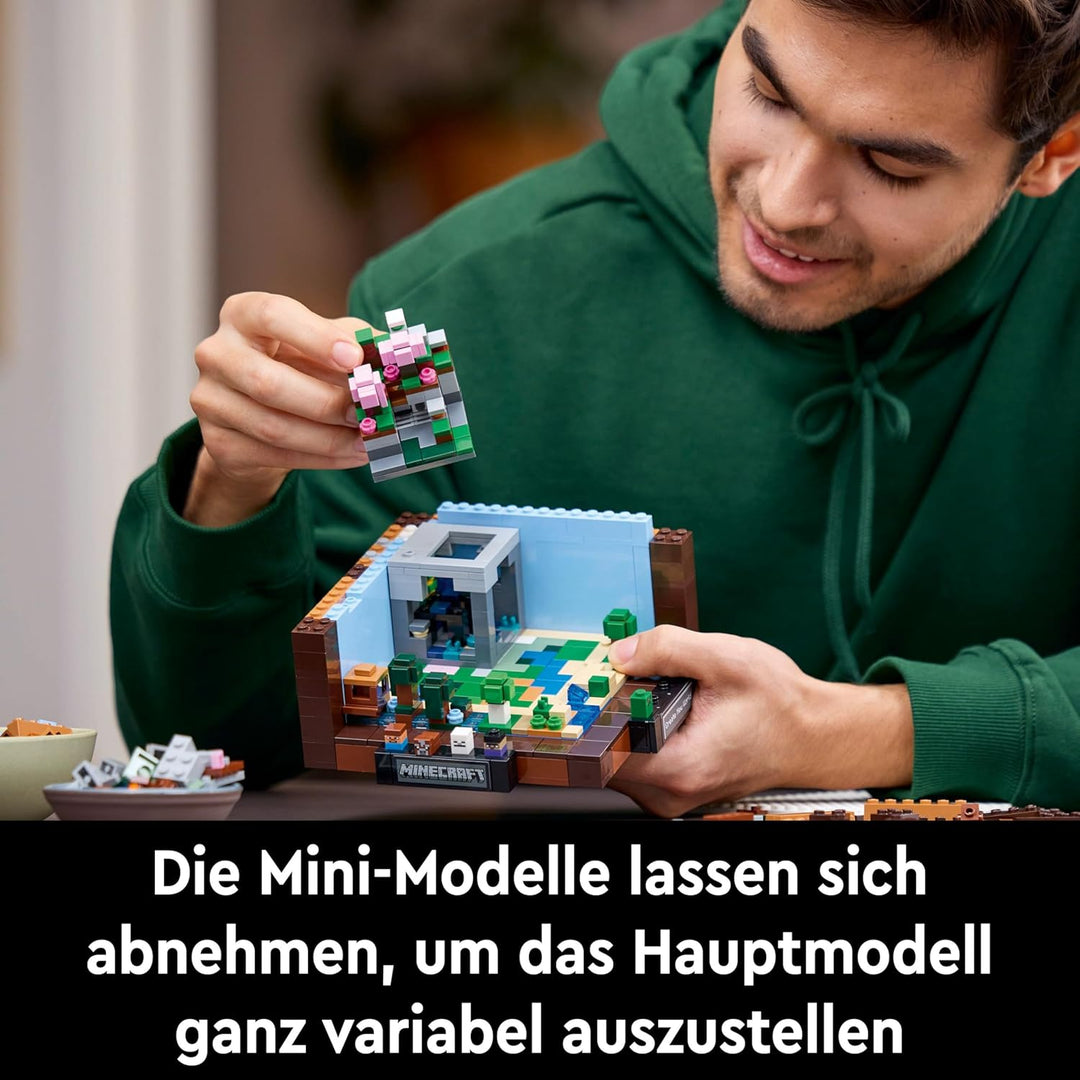 LEGO Minecraft Die Werkbank Bauset, Videospiel-Set mit 8 Figuren, darunter Steve, Alex, Kreaturen un