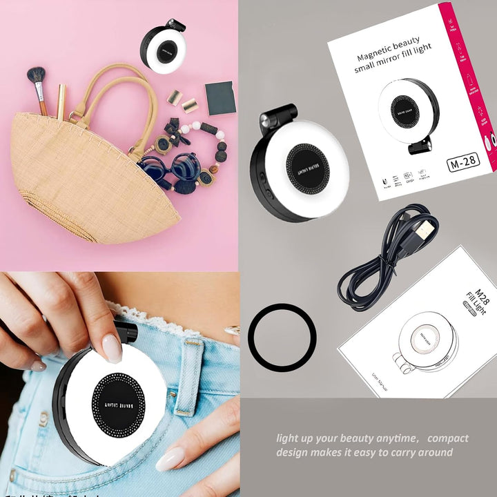 Magnetisches Handy Ringlicht, Selfie Licht mit 3 Farbtemperaturen CRI95 360° 2500k-9000k, Videoleuch
