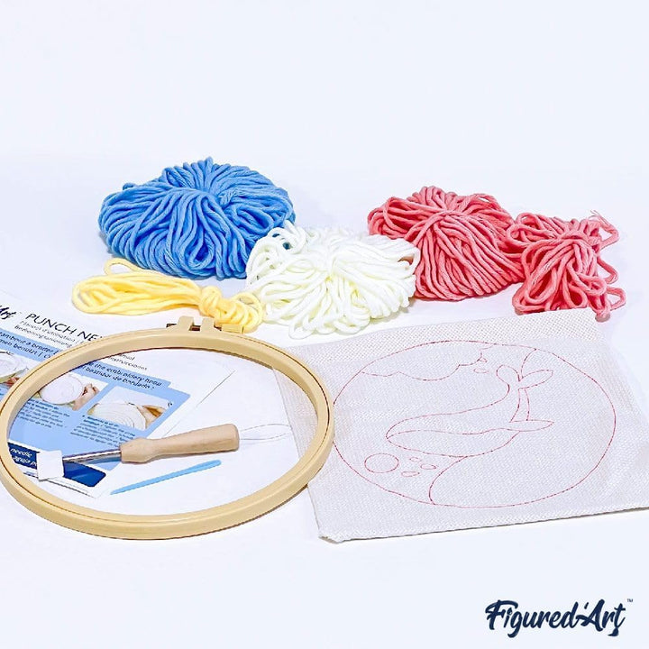 Figured'Art Punch Needle Set für Erwachsene - Stickerei, ideal für Anfänger - Blumen in Vasen - 20x2