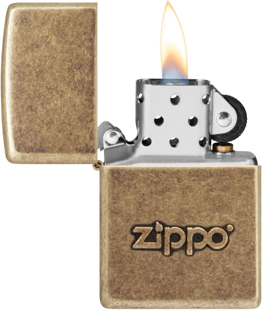 Zippo 60002307 PL Stamp Feuerzeuge, Messing, Edelstahloptik, 1 x 3,5 x 5,5 cm