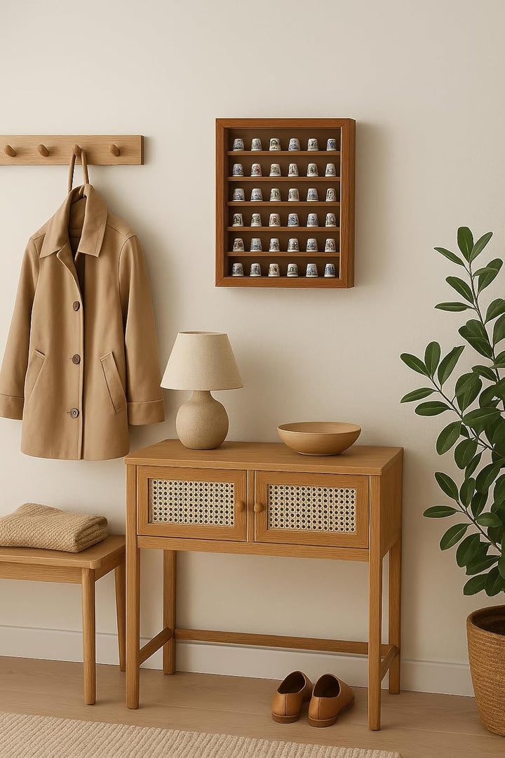 Vitrine Miniatur-Kollektionen, Eichenlack, Masse (B/T/T): 30 x 5 x 48 cm. 30*5*48 cms, 30*5*48 cms