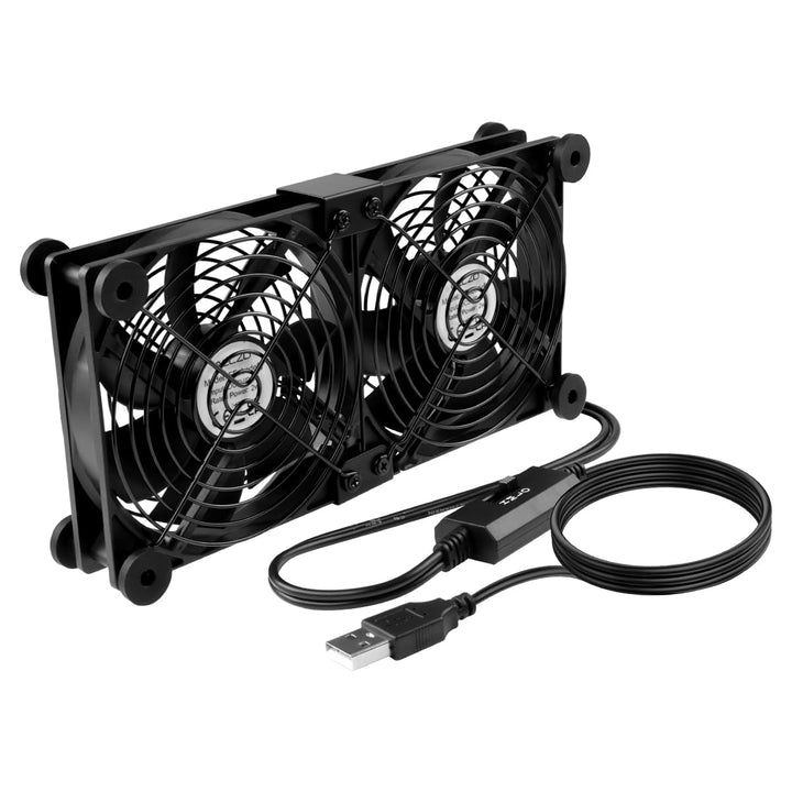 ELZO 2 in 1 Dual USB Lüfter 120mm 5V, Doppelt USB Ventilator 120mm PC Computer Lüfter mit 3 Einstell