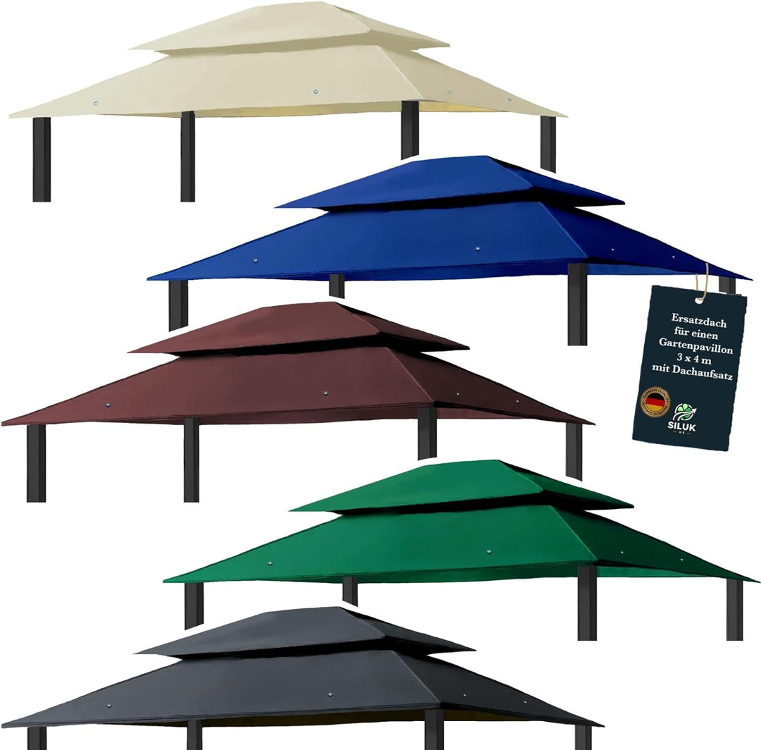 freigarten.de Ersatzdach für Pavillon 3x4 Meter Wasserdicht Material: Panama PCV Soft 370g/m² extra
