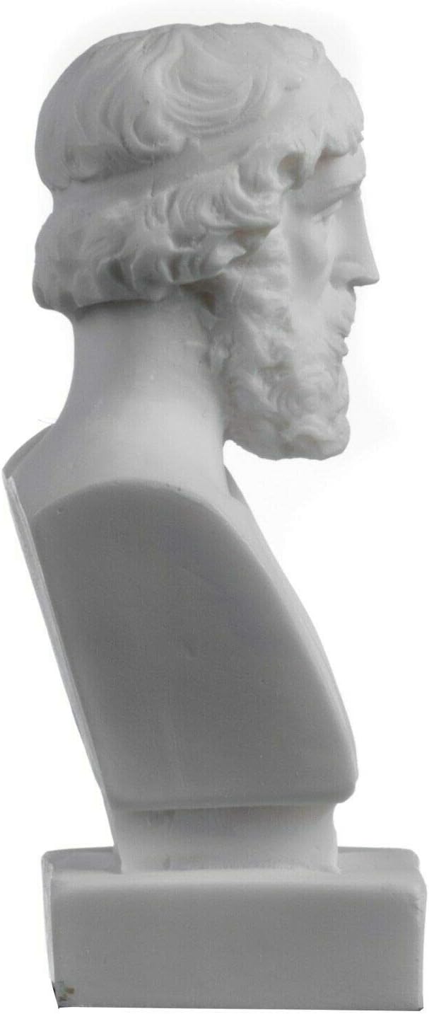 Plato Büste griechischer Philosophievater Statue Alabaster, handgefertigte Kopfskulptur