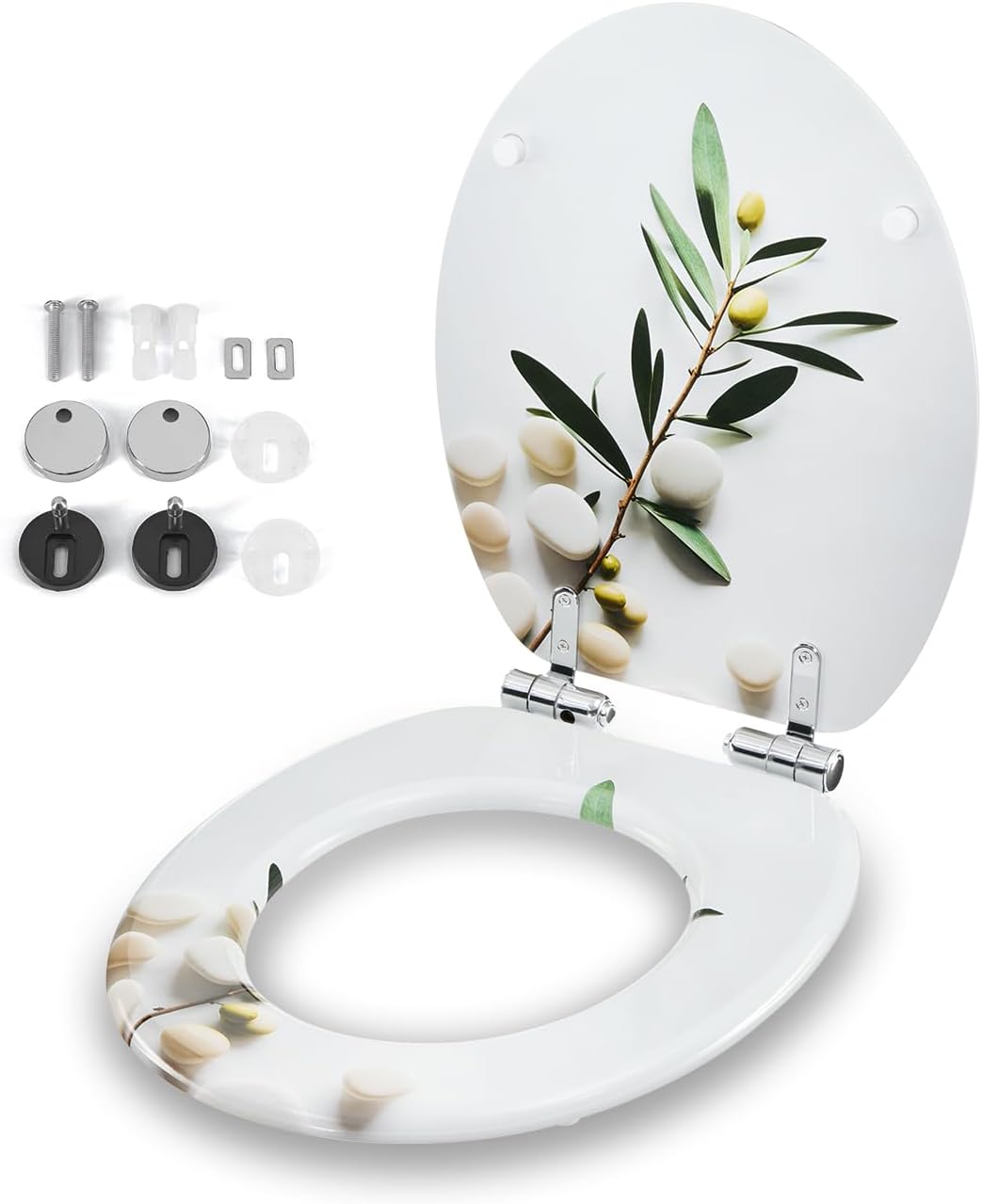 Benkstein Toilettendeckel mit Absenkautomatik Soft Grey – antibakterieller WC Sitz – Quick-Release z