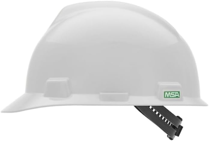 V-Gard Hard Hat, FrtBrim, Slotted, PinLk, Weiss