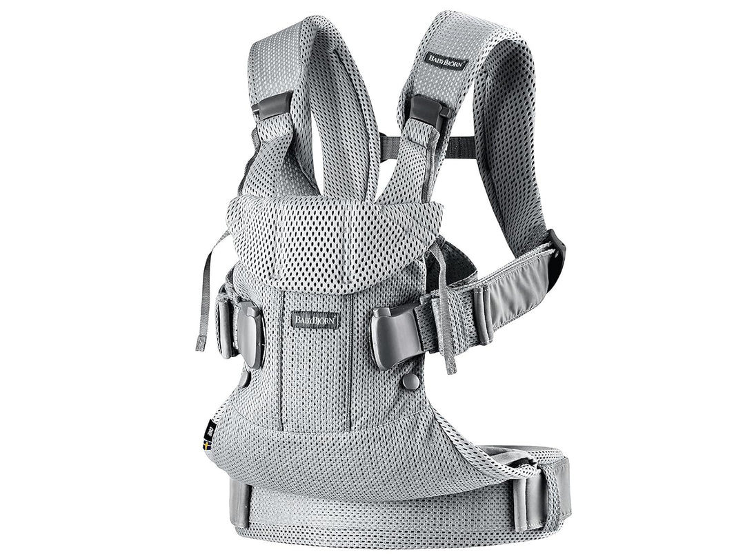 BabyBjörn Babytrage One Air, 3D-Netzstoff, Silber 3D-Netzstoff Silber, 3D-Netzstoff Silber