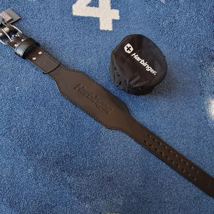Harbinger 10mm Powerlifting Belt – Robuster Leder-Gürtel, 10 cm breit, Maximale Rücken- & Kernunters