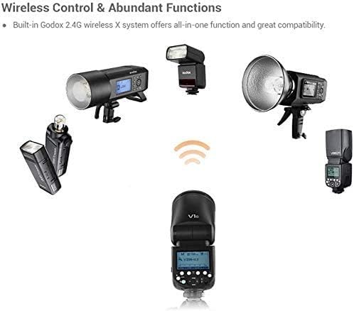 Godox V1N Rundblitz, TTL, Aufsteckblitz, Speedlite, 2,4G, HSS 1/8000S, mit Godox AK-R1 Kit für Nikon