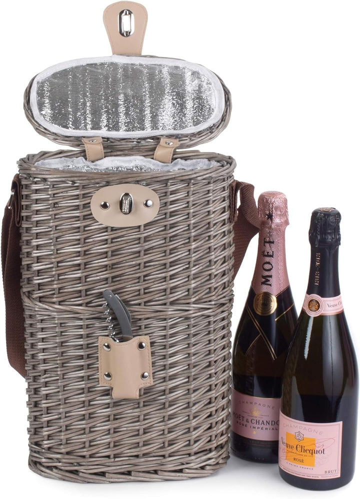 Red Hamper 2 Flasche Willow isolierte Flaschentasche