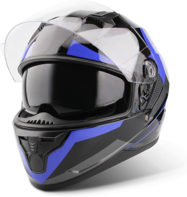 VINZ Kennet Integralhelm mit Sonnenblende | Motorrad Helm Vollvisierhelm Mopedhelm | Motorradhelm Fu