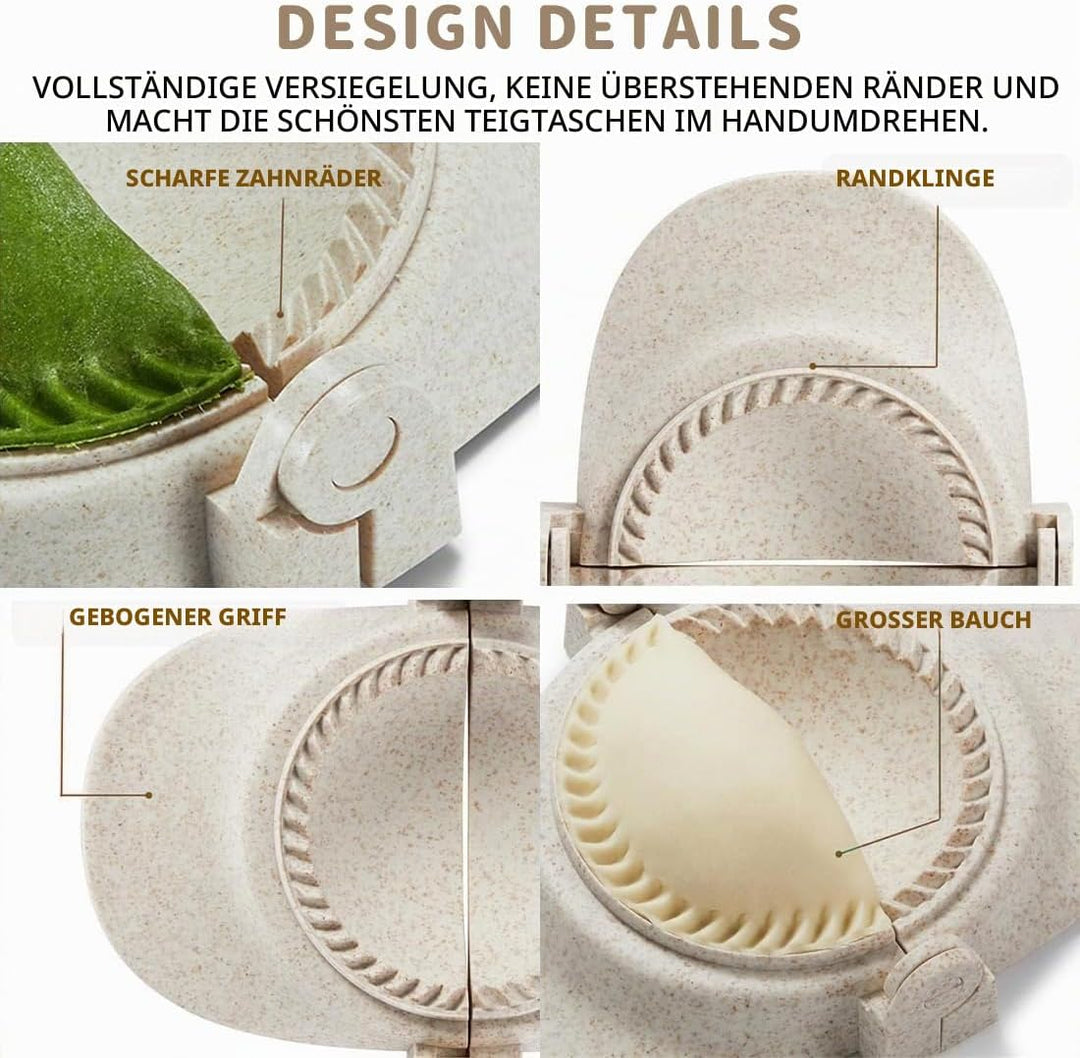 Ravioli Maker &amp; Dumpling Maker Set mit Dough Cutter [3 Grössen],Empanadas, Gyoza, Maultaschen, Teigt