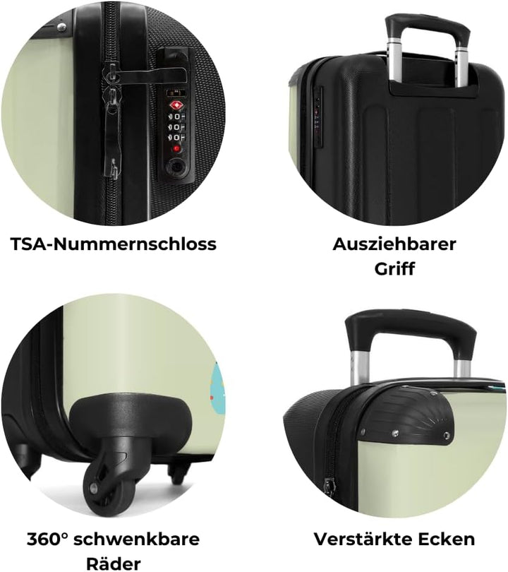 NoBoringSuitcases.com® Kinderkoffer Koffer handgepäck Trolley - Kaninchen - Blumen - Illustration -