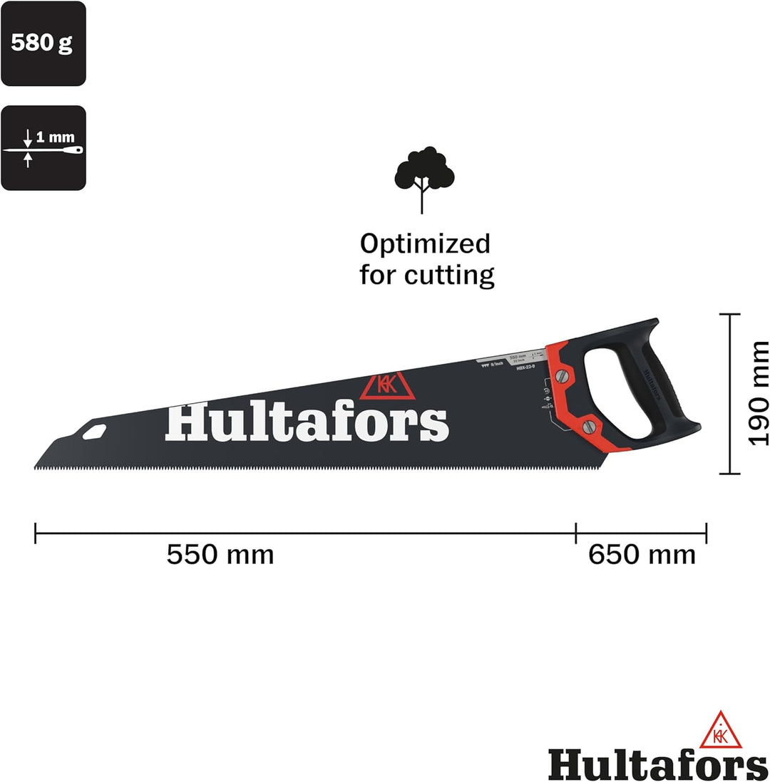Hultafors Handsäge HBX-22-9, 590903, Handsäge mit Pulverbeschichtung und praktischem Klingenschutz (
