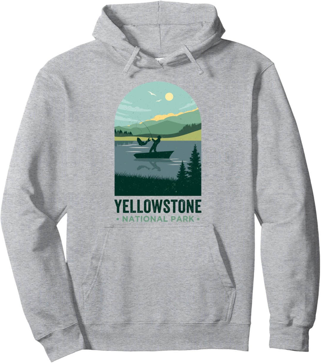 Yellowstone-Angelhemd im Vintage-Stil im Yellowstone-Nationalpark Pullover Hoodie