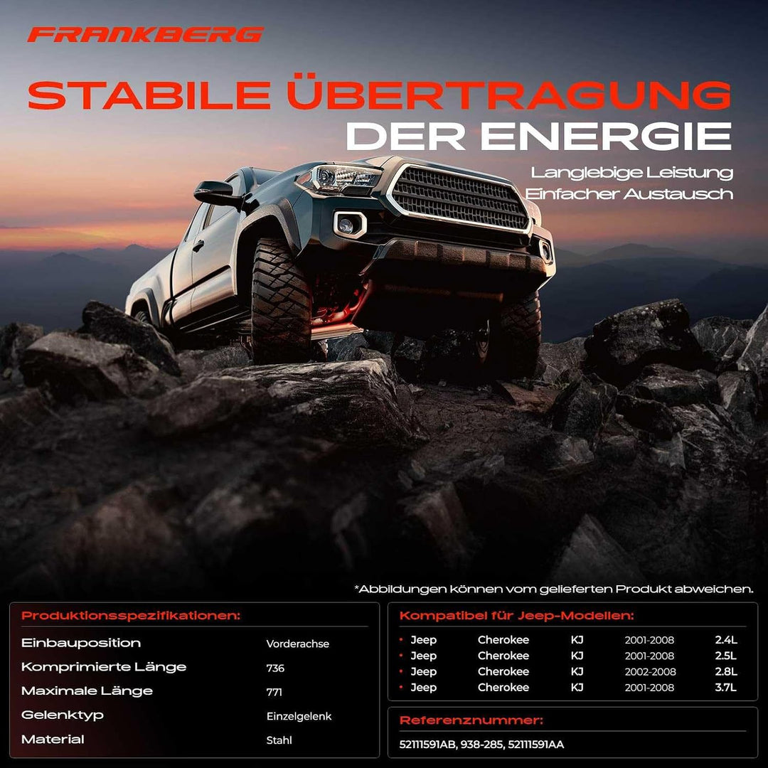 Kardanwelle Gelenkwelle 736mm Vorne für C-h-e-r-o-k-e-e KJ 2.4L 2.5L 2.8L 3.7L 2001/09-2008/01 52111