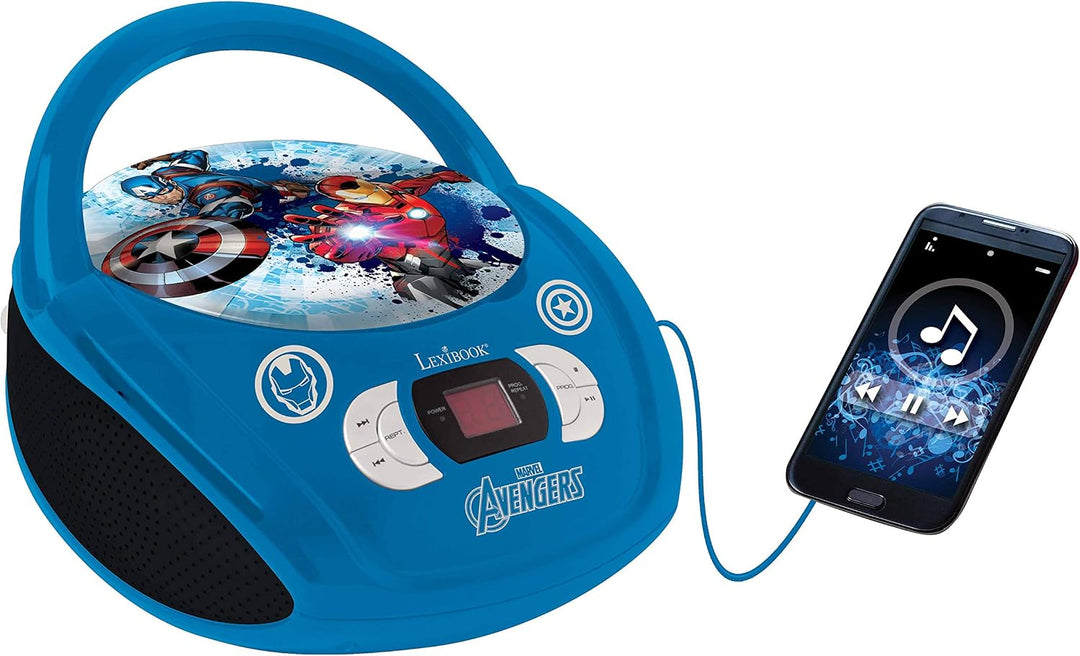 Lexibook Marvel The Avengers Iron ManBoombox CD-Player, AUX-Eingangsbuchse, AC-Betrieb oder Batterie