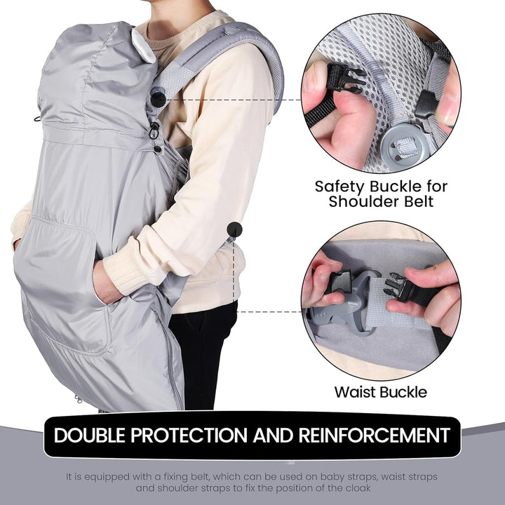 Orzbow Tragecover Babytrage Winter, Universal Wintercover, Regenschutz mit Aufbewahrungstasche, Abne