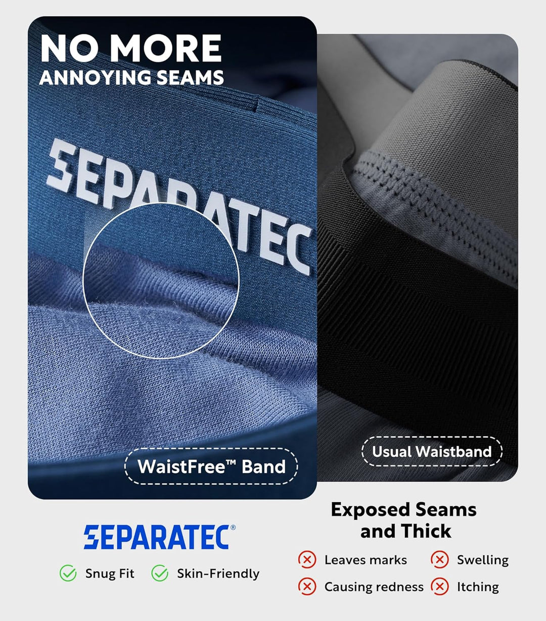 Separatec Herren Boxershorts 4er Pack Doppelbeutel Dual Pouch, Bambus Unterhosen Männer, Stretcken H