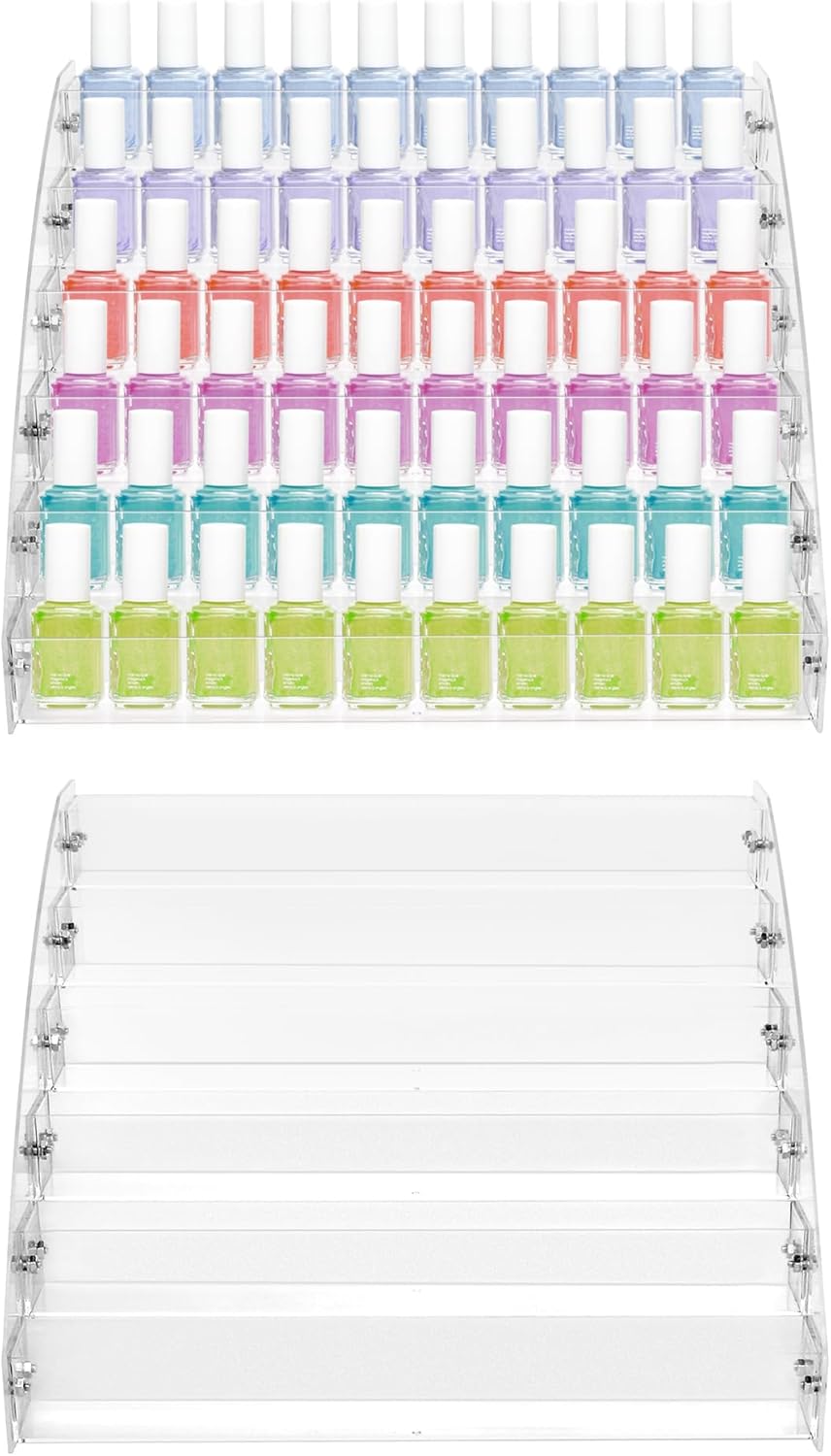QWORK® 2 Stücke 6 Schichten nagellack aufbewahrung, Acryl Nagellack Organizer Halter, durchsichtiger
