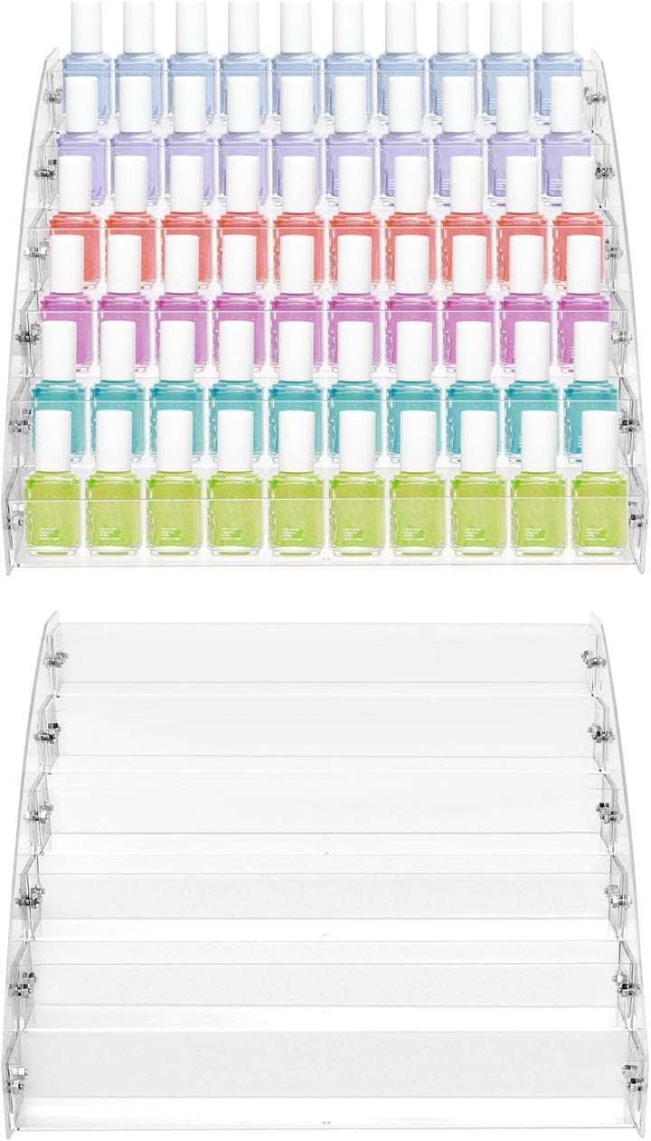 QWORK® 2 Stücke 6 Schichten nagellack aufbewahrung, Acryl Nagellack Organizer Halter, durchsichtiger