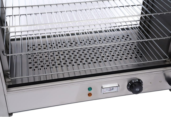 800W 220V Wärmeschrank Speisenwärmer, 4 Etagen Heisse Theke Warmhaltevitrine Aufsatzvitrine, Edelsta