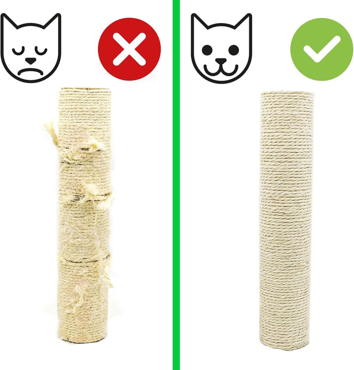 eyepower Sisal Ersatzstamm für Kratzbaum - 60 cm Ø 9,2 cm M8 - Pfotenfreund Kratzstamm rund Ersatzte