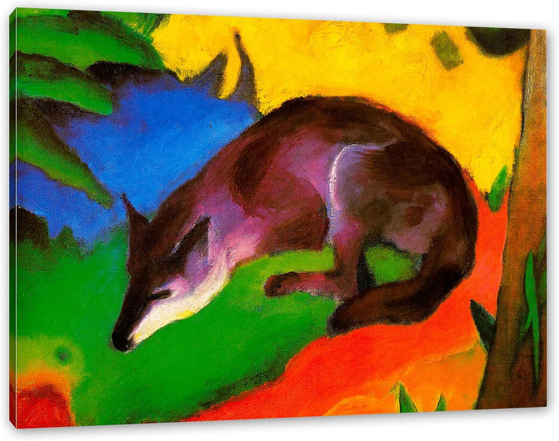 Generisch Franz Marc - Fuchs als Leinwandbild / Grösse: 120x80 cm / Wandbild / Kunstdruck / fertig b