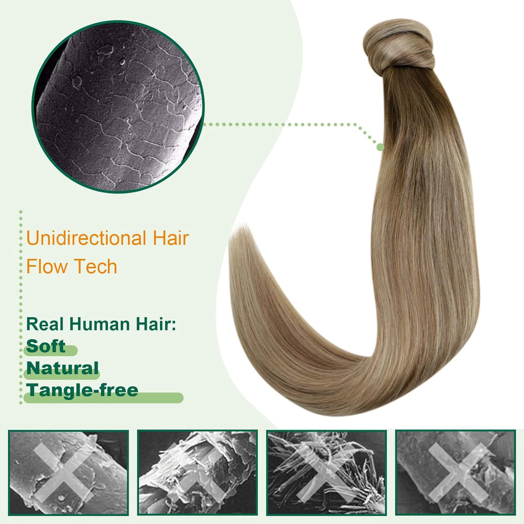 Easyouth Echthaar Zopf Extensions Balayage Pechschwarz Extension Echthaar Remy Pontayil Echthaar Far