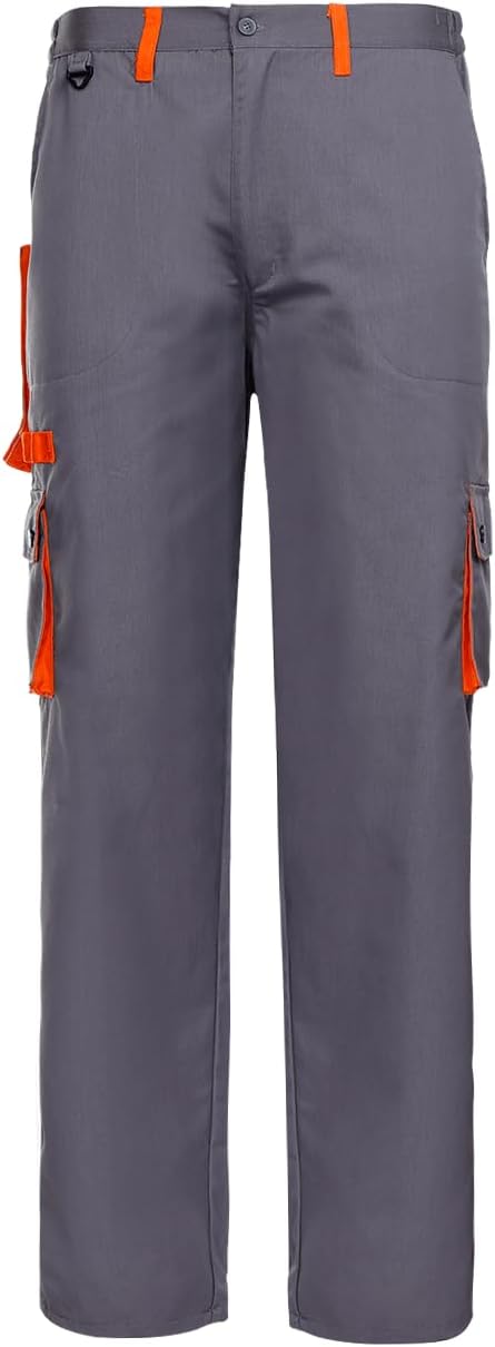Stenso Desman Herren Arbeitshosen Bundhose - Cargohose - Grau/Orange 62, 62