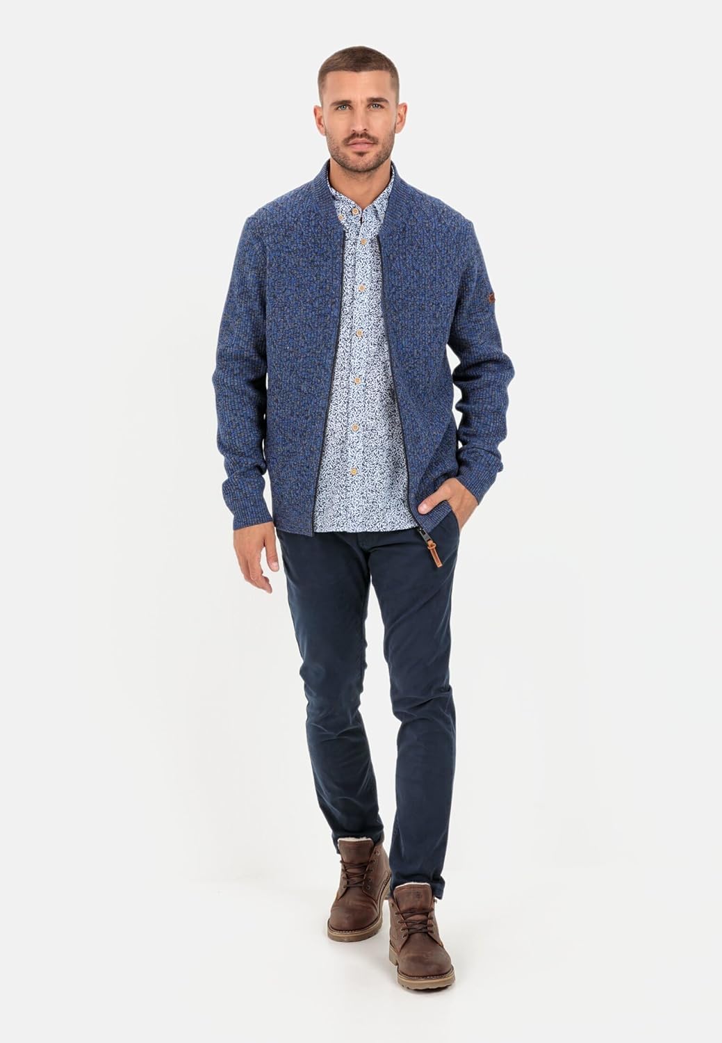 camel active Herren Slim Fit Chino 32W / 34L Blau, 32W / 34L Blau