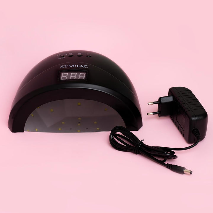 Semilac UV LED Lampe 24W/48W All Black – Nagellampe mit Dual-LED, Timer, Bewegungssensor & Low Heat