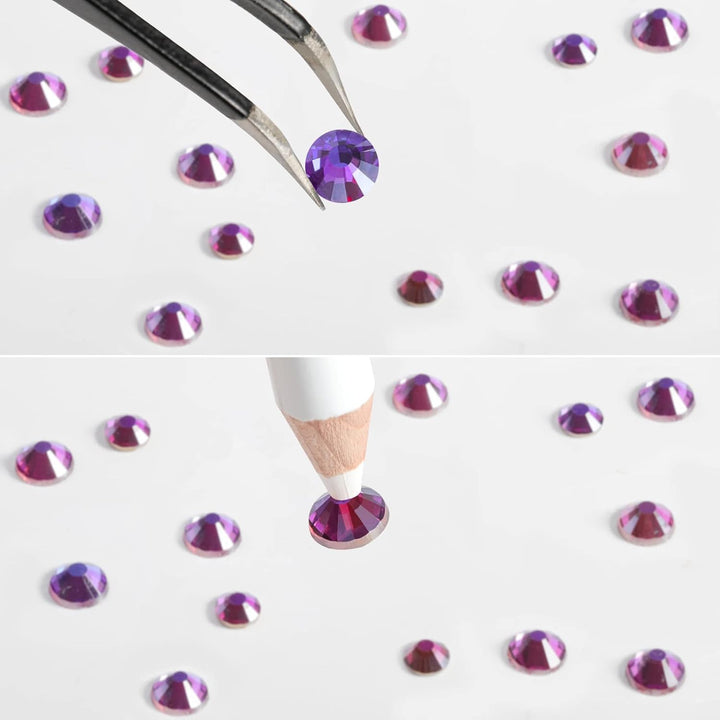 Beadsland Strasssteine für Makeup,8 Grössen 2500pcs Kristall flache Rückseite Strasssteine Gesicht E