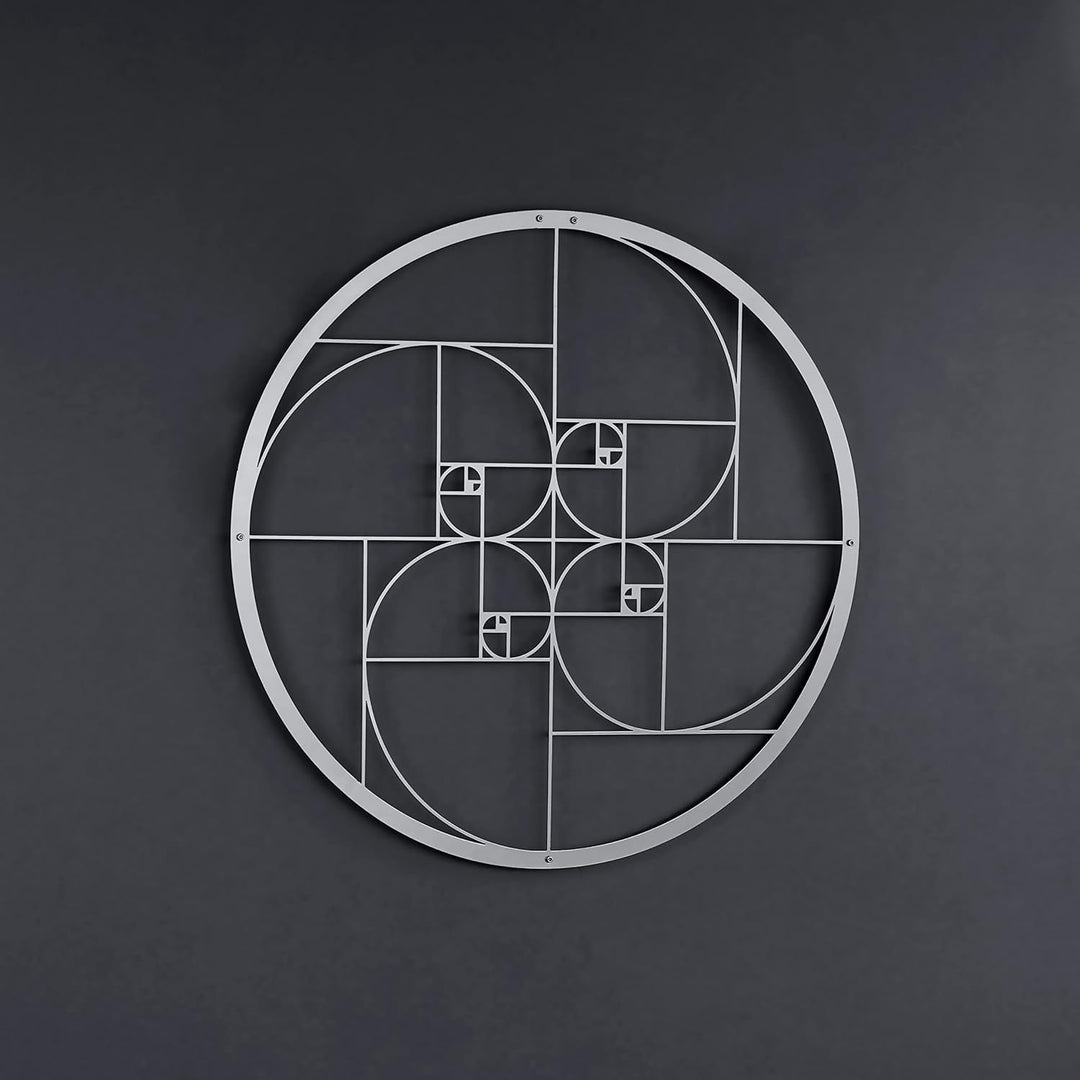 IWA CONCEPT Golden Ratio Metall Wanddekoration|Einzigartige Moderne Dekoration für Wohnzimmer | Meta