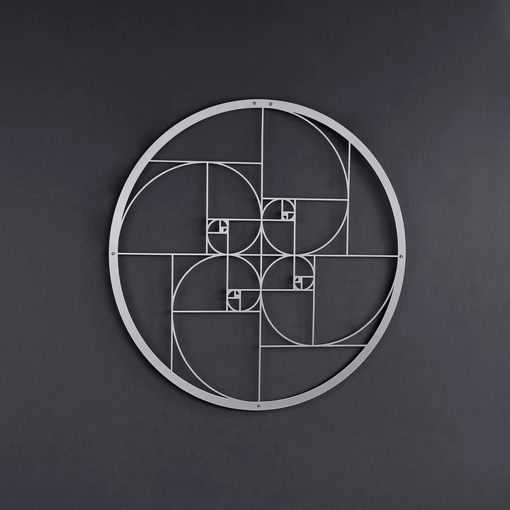 IWA CONCEPT Golden Ratio Metall Wanddekoration|Einzigartige Moderne Dekoration für Wohnzimmer | Meta