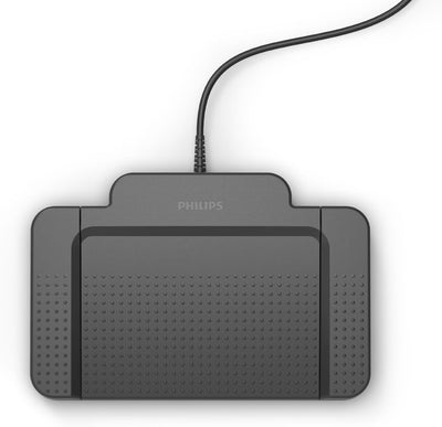 Philips ACC2320 USB-Fussschalter, 3 Pedal-Design Schnellvorlauf, Wiedergabe, Schnellrücklauf, CD mit